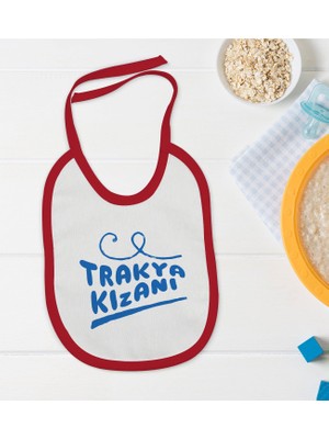 Bk Kids Trakya Kızanı Tasarımlı Kırmızı Bebek Mama Önlüğü-1