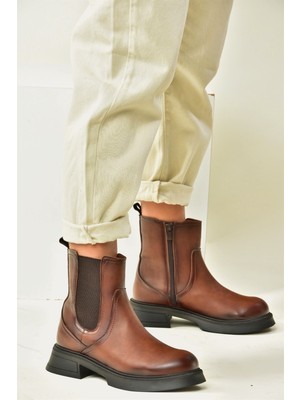 Fox Shoes Taba  Alçak Topuklu Günlük Kadın Bot N674260009