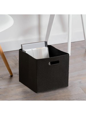 Homing Keçe Sepet  Organizer Dolap Içi Düzenleyici 24X24 cm Tekli Siyah