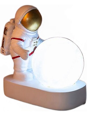 Xinhang Modern Astronot Masa Lambası Art Deco Reçine Lamba Masa Yatak Odası Lamba Yaratıcı Oturma Odası Loft Dekorasyon Uzay Adam Masa Işık LED (Pil Altın) (Yurt Dışından)