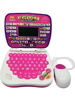 Rugala Avm Eğitici Laptop  Pembe 100 Fonksiyonlu Ingilizce ve Türkçe Bilgisayar-Rgl