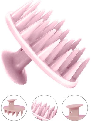 Ata Home Yumuşak Silikon Uçlu Saç Derisi Masaj Tarağı Aleti Saç Tarama Yıkama Tarağı Fırçası