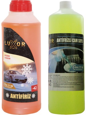 Luxor Kimya 2li Set -22°C Antifrizli Cam Suyu 1 Lt + -42°C Turuncu Antifriz 1.5 Lt