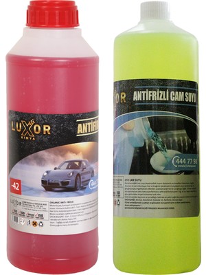 Luxor Kimya 2li Set -22°C Antifrizli Cam Suyu 1 Lt + -42°C Kırmızı Antifriz 1.5 Lt (Üretim Tarihi:01.2024)