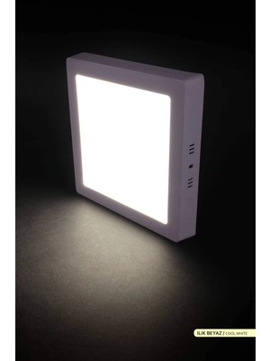 Ack 18W Sıva Üstü Kare LED Panel Armatür Beyaz Gövde 4000K Ilık Beyaz