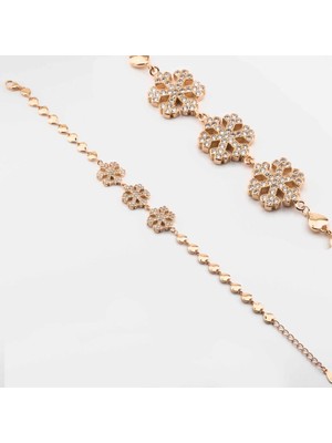 925 Gümüş 925 Ayar Gümüş  Zirkon Taşlı Kar Tanesi Bayan Bileklik