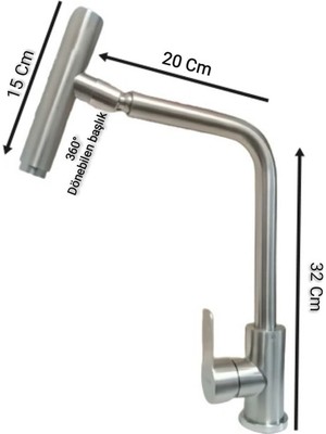 Fleko Inox Oynar Başlı Mutfak Eviye Bataryası