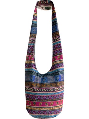 Etnik Tarzı Hobo Sling Çantaları Cüzdanlar Messenger Crossbody Omuz Çantası Hippi A-Multicolor