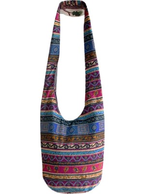 Etnik Tarzı Hobo Sling Çantaları Cüzdanlar Messenger Crossbody Omuz Çantası Hippi A-Multicolor