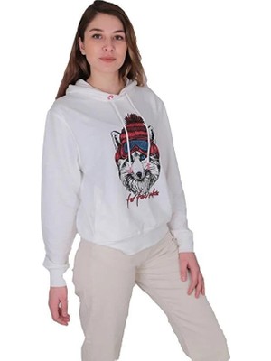 Bad Bear Snowfox Kadın Beyaz Sweatshirt