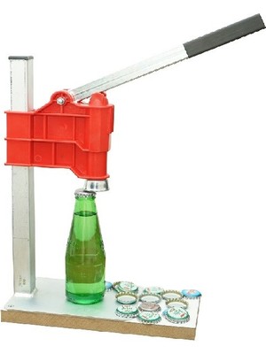 Silimo  Gazoz Kapağı Makinesi Konserve Şişe Aleti Kapak Kapatma Makinesi  200 Kapak   Kırmızı