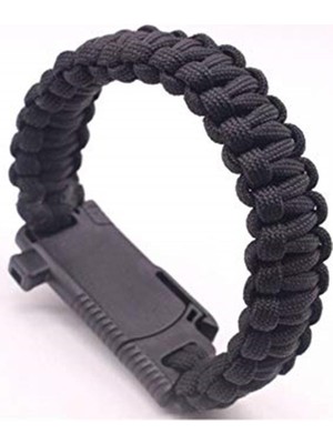 Outdoor Outlet Bıçaklı Paracord Paraşüt Ipi Bileklik - Ateş Başlatıcı- Düdük - Pusula