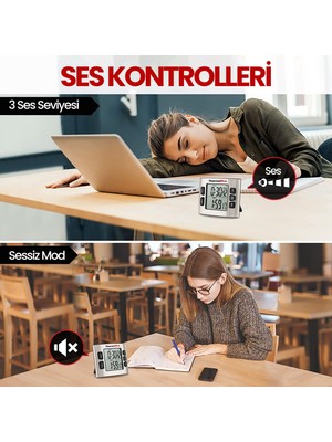 Npo Thermopro TM02 Mutfak, Spor, Ders Için Alarmlı, Işıklı, Çift Geri Sayımlı Kronometre ve Dijital Saat