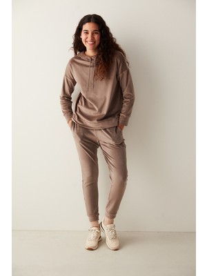 Penti Lıght Brown Soft Velvet Sweatshirt