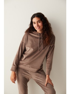 Penti Lıght Brown Soft Velvet Sweatshirt