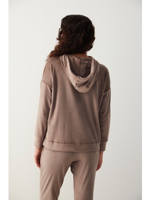 Penti Lıght Brown Soft Velvet Sweatshirt