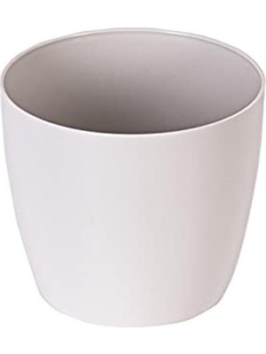 Serinova YK04 Yakut Saksı No:4 Drenaj Aparatı ile Birlikte, Kirli Beyaz, 21.8cm, 7.4 Litre