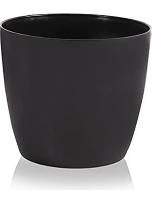 Serinova YK03 Yakut Saksı No:3 Drenaj Aparatı ile Birlikte 17,3cm, 4,4 Litre Siyah