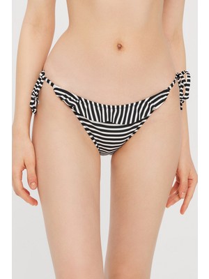 Penti Siyah Beyaz Çizgili Lora Frill Bikini Altı