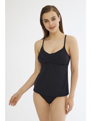Penti Siyah Basic Tankini Bikini Üstü
