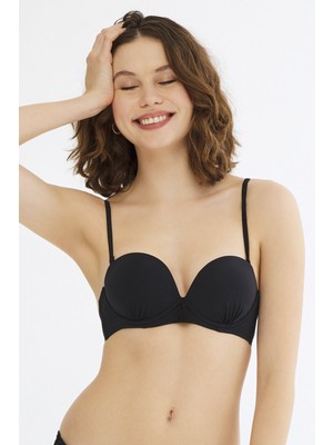 Penti Siyah Basic Püskül Detaylı Ekstra Dolgulu Push-Up Bikini Üstü