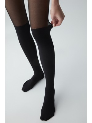 Penti Siyah Çizme Külotlu Çorabı