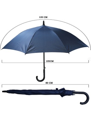 Sunlife 8 Telli Otomatik Fiberglass Baston Lacivert Renkli Yağmur Şemsiyesi