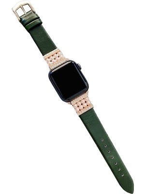 Techmaster Apple Watch 2 3 4 5 6 7 8 41MM 40MM 38MM Inci Taşlı Kordon