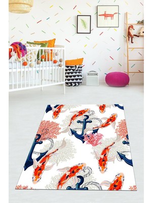 Viyana Home Dijital Baskılı Kaymaz Taban Yıkanabilir Modern Çocuk Odası Halısı VHÇ-HP-699