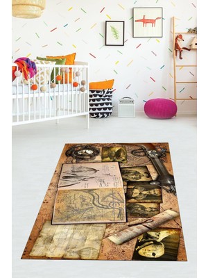 Viyana Home Dijital Baskılı Kaymaz Taban Yıkanabilir Modern Çocuk Odası Halısı VHÇ-HP-680