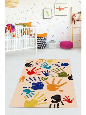 Viyana Home Dijital Baskılı Kaymaz Taban Yıkanabilir Modern Çocuk Odası Halısı VHÇ-HT-1163