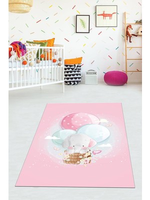 Viyana Home Dijital Baskılı Kaymaz Taban Yıkanabilir Modern Filli Çocuk Odası Halısı VHÇ-HP-635