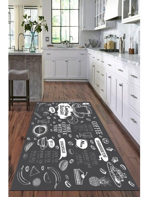 Viyana Home Dijital Baskılı Kaymaz Taban Yıkanabilir Modern Mutfak Halısı VHM-HM-557