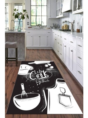 Viyana Home Dijital Baskılı Kaymaz Taban Yıkanabilir Modern Mutfak Halısı VHM-HM-569