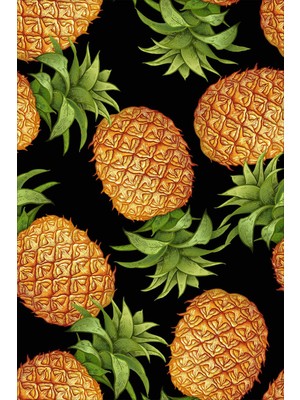 Viyana Home Dijital Baskılı Kaymaz Taban Yıkanabilir Ananas Desenli Modern Mutfak Halısı VHM-HM-598