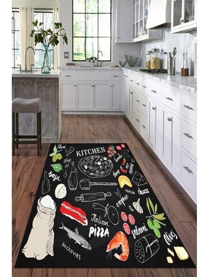 Viyana Home Dijital Baskılı Kaymaz Taban Yıkanabilir Modern Mutfak Halısı VHM-HT-681