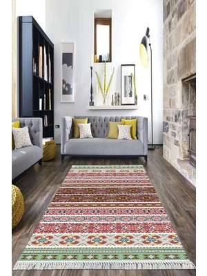 Viyana Home Dijital Baskılı Kaymaz Taban Yıkanabilir Klasik Salon Halısı Mutfak Halısı Yolluk Vh-Hk-20