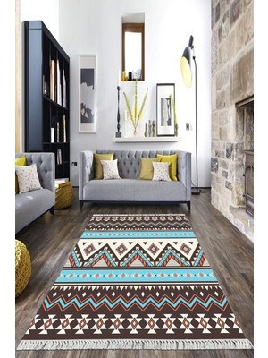 Viyana Home Dijital Baskılı Kaymaz Taban Yıkanabilir Klasik Salon Halısı Mutfak Halısı Yolluk Vh-Hk-40