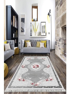 Viyana Home Dijital Baskılı Kaymaz Taban Yıkanabilir Çiçekli Salon Halısı Mutfak Halısı Yolluk Vh-Hk-51