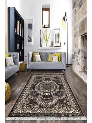 Viyana Home Dijital Baskılı Kaymaz Taban Yıkanabilir Çerçeveli Salon Halısı Mutfak Halısı Yolluk Vh-Hk-79