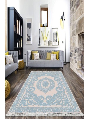 Viyana Home Dijital Baskılı Kaymaz Taban Yıkanabilir Göbekli Salon Halısı Mutfak Halısı Yolluk VH-HK-119
