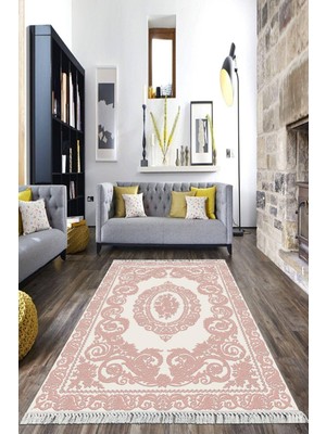 Viyana Home Dijital Baskılı Kaymaz Taban Yıkanabilir Göbekli Salon Halısı Mutfak Halısı Yolluk VH-HK-118