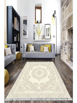 Viyana Home Dijital Baskılı Kaymaz Taban Yıkanabilir Göbekli Salon Halısı Mutfak Halısı Yolluk VH-HK-120