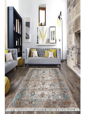 Viyana Home Dijital Baskılı Kaymaz Taban Yıkanabilir Klasik Salon Halısı Mutfak Halısı Yolluk VH-HK-101