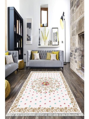 Viyana Home Dijital Baskılı Kaymaz Taban Yıkanabilir Klasik Salon Halısı Mutfak Halısı Yolluk VH-HK-111