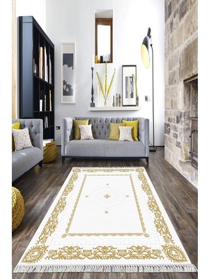 Viyana Home Dijital Baskılı Kaymaz Taban Yıkanabilir Çerçeveli Salon Halısı Mutfak Halısı Yolluk VH-HK-112