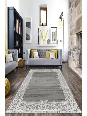 Viyana Home Dijital Baskılı Kaymaz Taban Yıkanabilir Çerçeveli Salon Halısı Mutfak Halısı Yolluk VH-HK-155