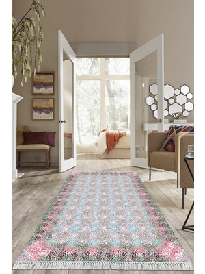 Viyana Home Dijital Baskılı Kaymaz Taban Yıkanabilir Modern Salon Halısı Mutfak Halısı Yolluk VH-HS-256