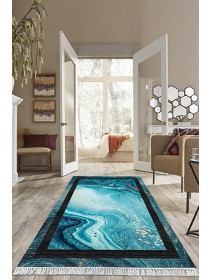 Viyana Home Dijital Baskılı Kaymaz Taban Yıkanabilir Modern Salon Halısı Mutfak Halısı Yolluk VH-HS-246