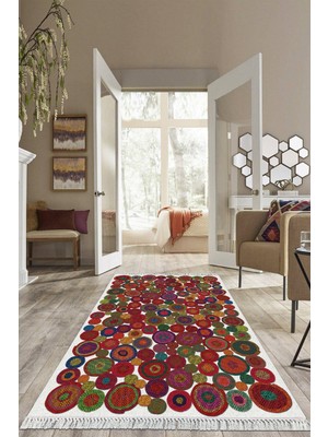 Viyana Home Dijital Baskılı Kaymaz Taban Yıkanabilir Modern Salon Halısı Mutfak Halısı Yolluk VH-HS-210